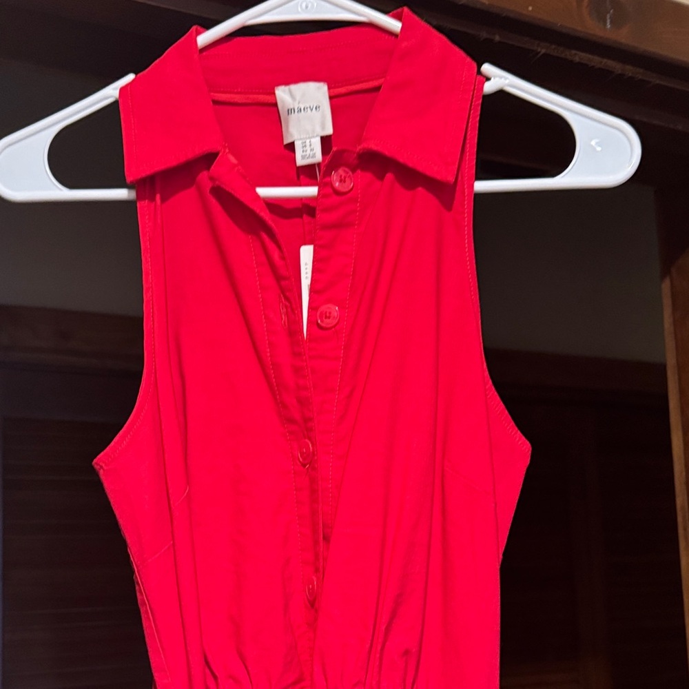 Maeve Vibrant Red Sleeveless Blouse